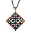 Vintage 1940s Czech Rainbow Rhinestone Pendant Necklace Checkerboard Setting by 1940s - Vintage Meet Modern Vintage Jewelry - Chicago, Illinois - #oldhollywoodglamour #vintagemeetmodern #designervintage #jewelrybox #antiquejewelry #vintagejewelry