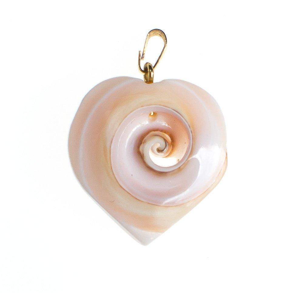 Vintage 1970s Carved Shell Heart Pendant