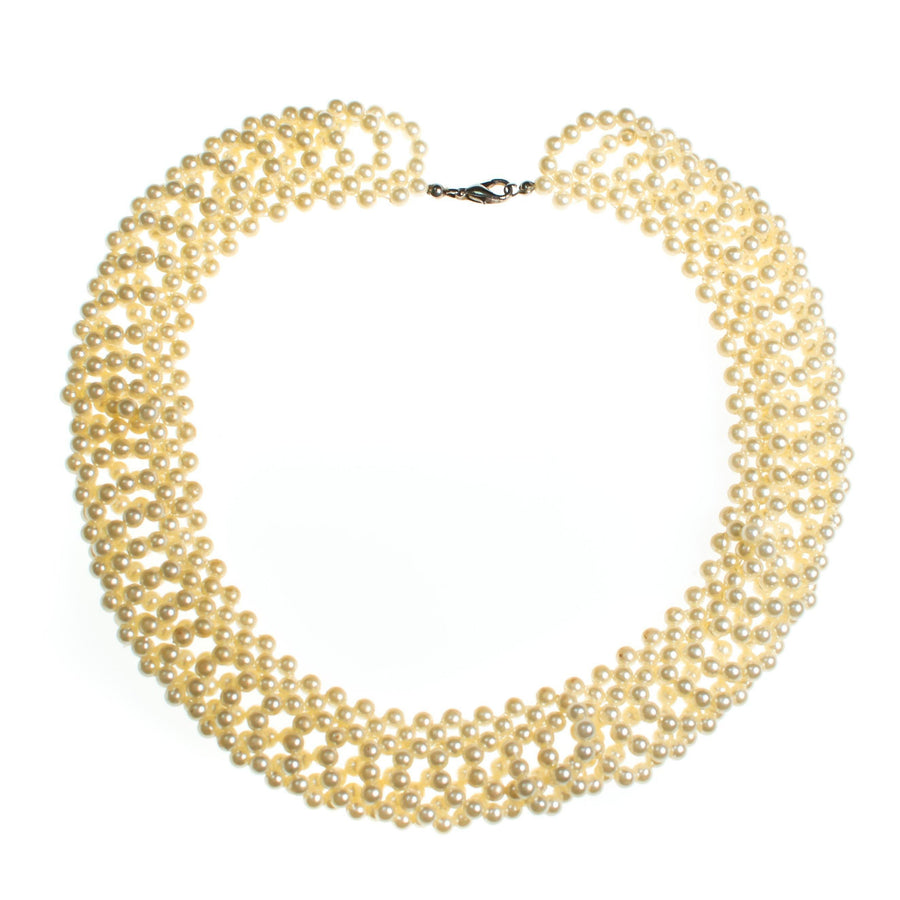 Vintage Looped Pearl Collar Necklace by 1950s - Vintage Meet Modern Vintage Jewelry - Chicago, Illinois - #oldhollywoodglamour #vintagemeetmodern #designervintage #jewelrybox #antiquejewelry #vintagejewelry