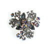 Vintage Black Diamond Smoke Gray Rhinestone Brooch, Diamante and Aurora Borealis Crystals, Brooches and Pins by Juliana - Vintage Meet Modern Vintage Jewelry - Chicago, Illinois - #oldhollywoodglamour #vintagemeetmodern #designervintage #jewelrybox #antiquejewelry #vintagejewelry