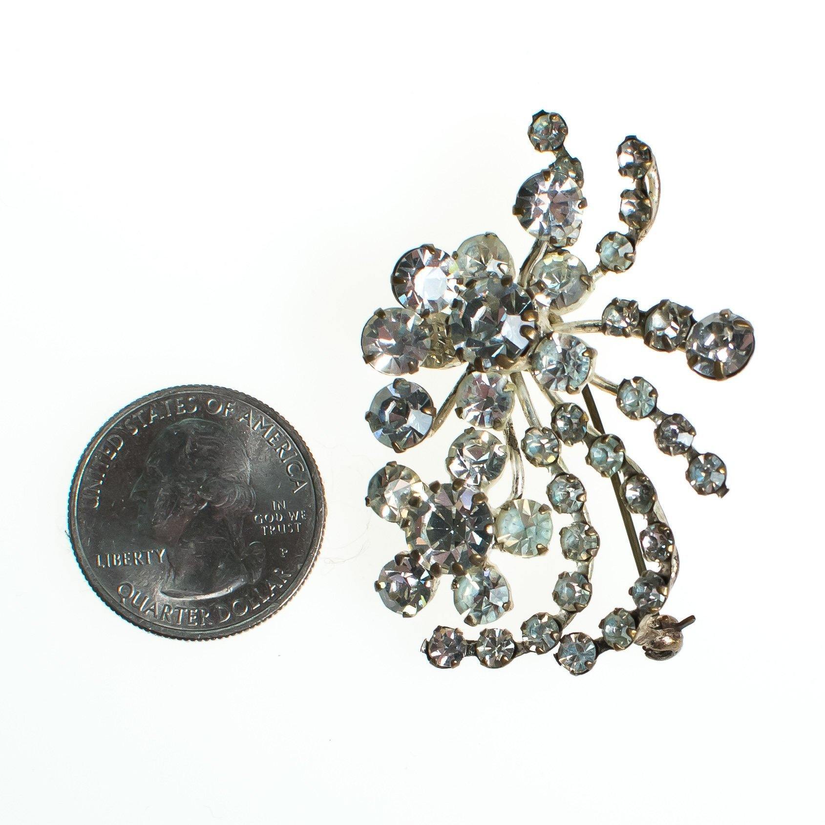 Vintage Made in Austria Diamante Art Deco Brooch, Diamante crystals, Silver Tone Setting, Brooches and Pins by Austria - Vintage Meet Modern Vintage Jewelry - Chicago, Illinois - #oldhollywoodglamour #vintagemeetmodern #designervintage #jewelrybox #antiquejewelry #vintagejewelry