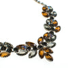Vintage Juliana Rhinestone Necklace, Brown Rhinestones, Smoky Gray Rhinestones, Iridescent Rhinestones, Silver Tone, Fish Hook Clasp by Juliana - Vintage Meet Modern Vintage Jewelry - Chicago, Illinois - #oldhollywoodglamour #vintagemeetmodern #designervintage #jewelrybox #antiquejewelry #vintagejewelry