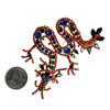 Vintage Chinese Dragon Brooch, Red, Blue, Green, Purple, and Clear Rhinestones, Gold Tone Setting, Brooches and Pins by 1980s - Vintage Meet Modern Vintage Jewelry - Chicago, Illinois - #oldhollywoodglamour #vintagemeetmodern #designervintage #jewelrybox #antiquejewelry #vintagejewelry
