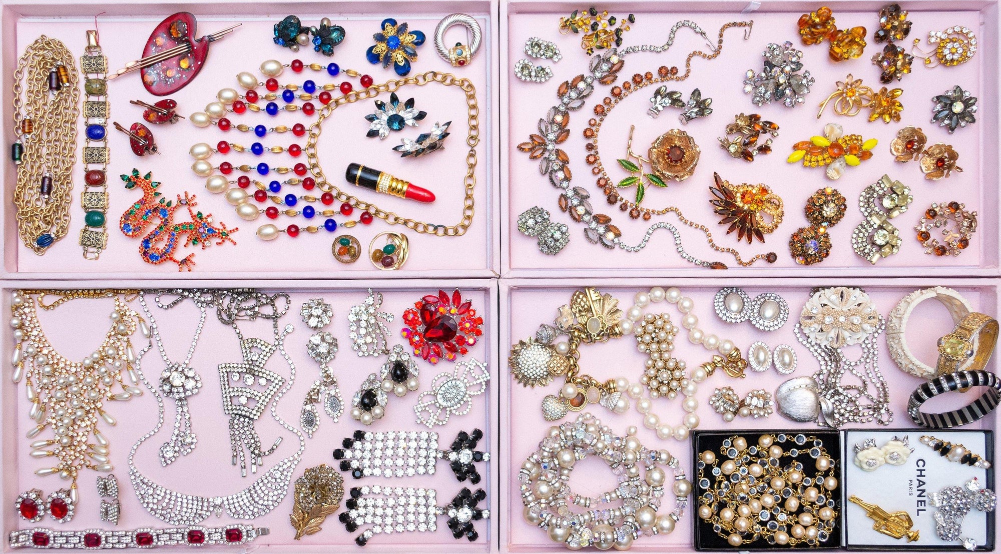 Vintage Chinese Dragon Brooch, Red, Blue, Green, Purple, and Clear Rhinestones, Gold Tone Setting, Brooches and Pins by 1980s - Vintage Meet Modern Vintage Jewelry - Chicago, Illinois - #oldhollywoodglamour #vintagemeetmodern #designervintage #jewelrybox #antiquejewelry #vintagejewelry