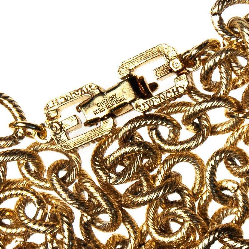 Vintage Givenchy Couture Long Gold Chain Necklace with Crystal Bead Stations, Brown, Green and Blue Beads, Diamante Crystals by Givenchy - Vintage Meet Modern Vintage Jewelry - Chicago, Illinois - #oldhollywoodglamour #vintagemeetmodern #designervintage #jewelrybox #antiquejewelry #vintagejewelry