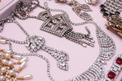 Vintage Art Deco Diamante Crystal Necklace, Dangle, Silver Tone Setting, Fish Hook Clasp by Art Deco - Vintage Meet Modern Vintage Jewelry - Chicago, Illinois - #oldhollywoodglamour #vintagemeetmodern #designervintage #jewelrybox #antiquejewelry #vintagejewelry