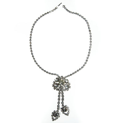 Vintage Art Deco Diamante Crystal Necklace, Dangle, Silver Tone Setting, Fish Hook Clasp by Art Deco - Vintage Meet Modern Vintage Jewelry - Chicago, Illinois - #oldhollywoodglamour #vintagemeetmodern #designervintage #jewelrybox #antiquejewelry #vintagejewelry