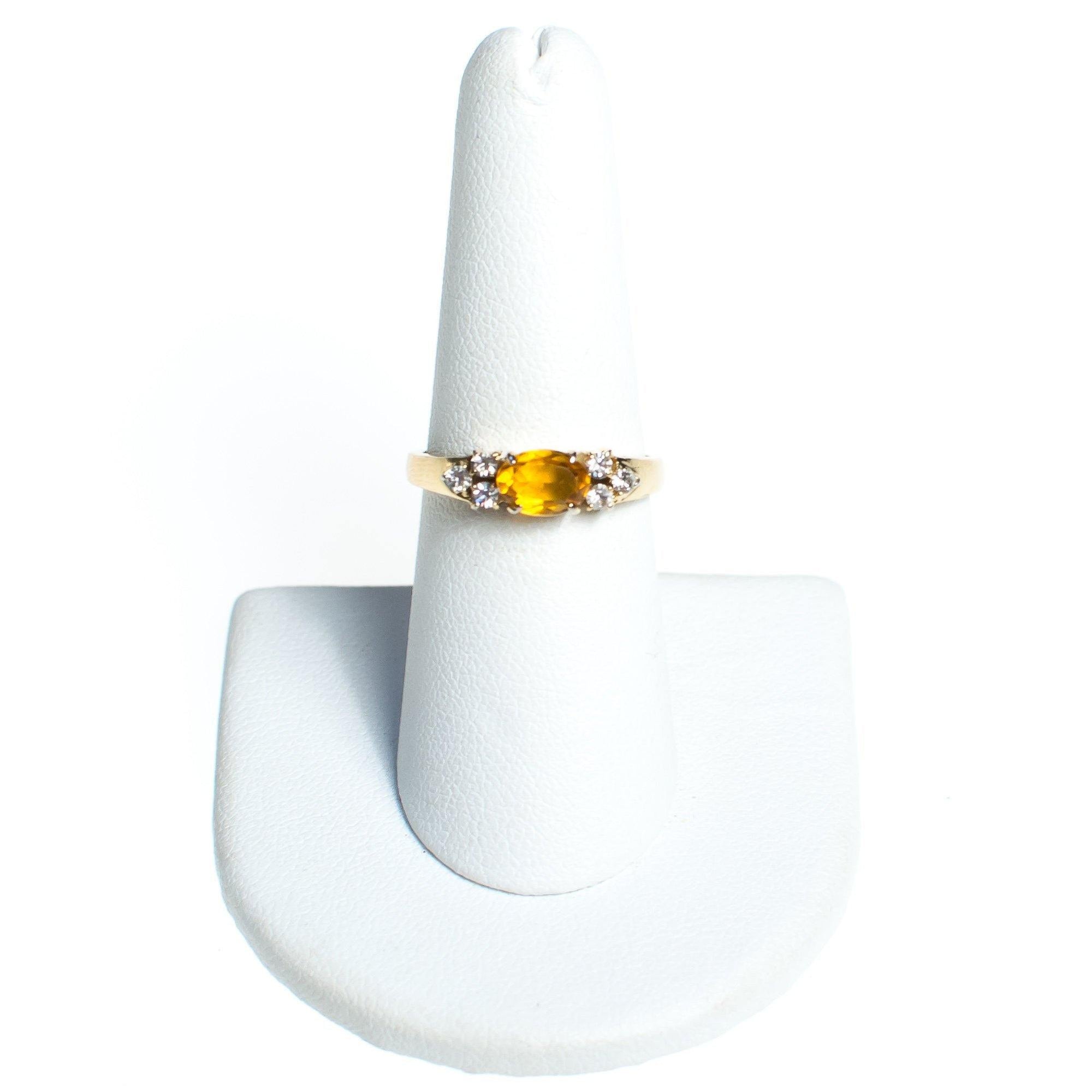 Vintage Citrine Crystal and CZ Ring by 1980s - Vintage Meet Modern Vintage Jewelry - Chicago, Illinois - #oldhollywoodglamour #vintagemeetmodern #designervintage #jewelrybox #antiquejewelry #vintagejewelry