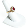 Vintage Avon Ruby Red Crystal and Faux Pearl Cocktail Statement Ring by Avon - Vintage Meet Modern Vintage Jewelry - Chicago, Illinois - #oldhollywoodglamour #vintagemeetmodern #designervintage #jewelrybox #antiquejewelry #vintagejewelry
