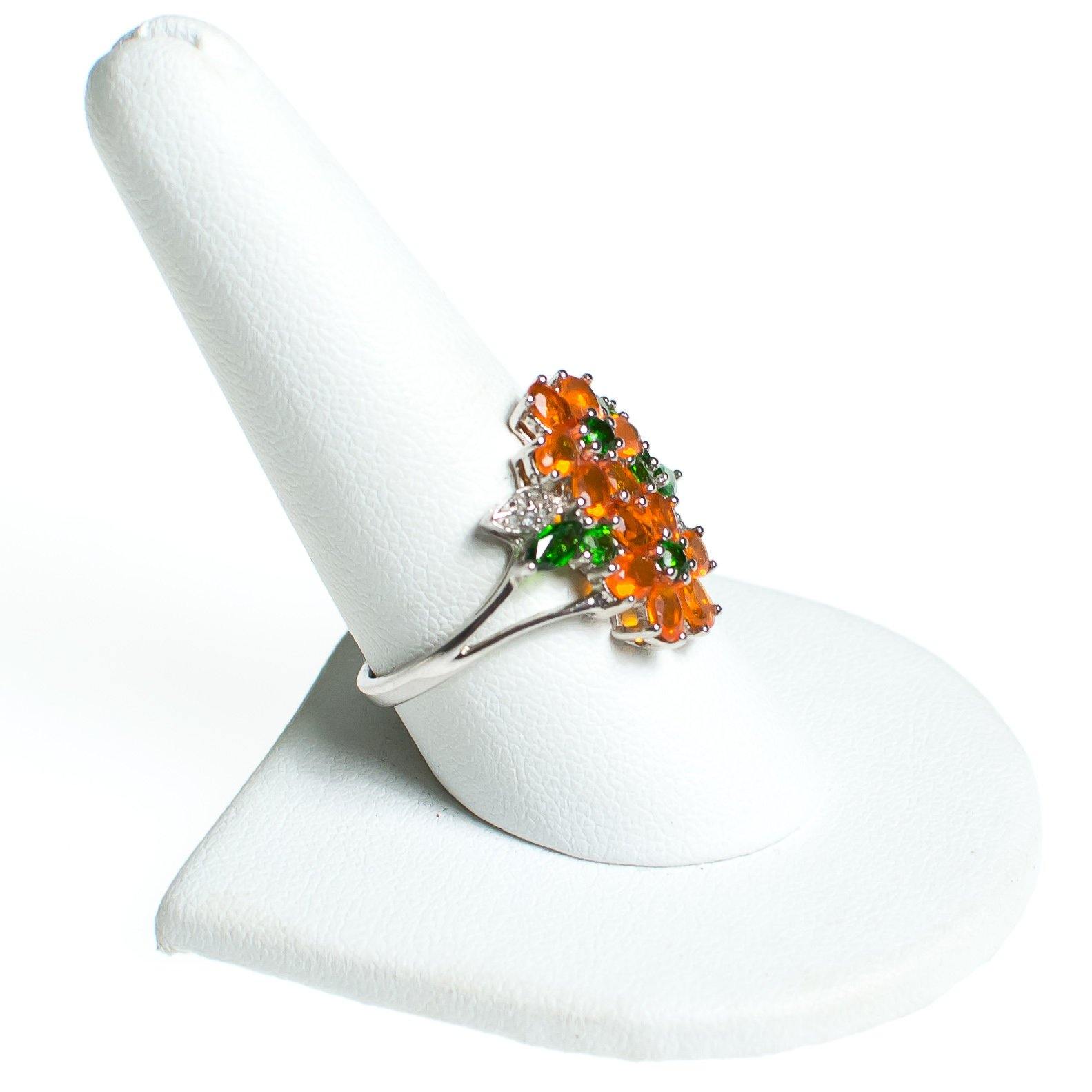 Vintage Citrine and Peridot Flower Cocktail Statement Ring Set In Sterling Silver by Sterling Silver - Vintage Meet Modern Vintage Jewelry - Chicago, Illinois - #oldhollywoodglamour #vintagemeetmodern #designervintage #jewelrybox #antiquejewelry #vintagejewelry