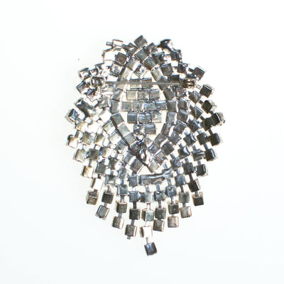 Vintage Art Deco Rhinestone Fringe Dangling Clear Diamante Crystal Brooch Set in Silver Tone Setting by Art Deco - Vintage Meet Modern Vintage Jewelry - Chicago, Illinois - #oldhollywoodglamour #vintagemeetmodern #designervintage #jewelrybox #antiquejewelry #vintagejewelry