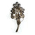 Vintage Sterling Silver Filigree Flower Brooch, Gold Tone Setting, Brooches and Pins
