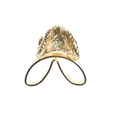 Vintage Gold Ram Scarf Slide Brooch by 1980s - Vintage Meet Modern Vintage Jewelry - Chicago, Illinois - #oldhollywoodglamour #vintagemeetmodern #designervintage #jewelrybox #antiquejewelry #vintagejewelry