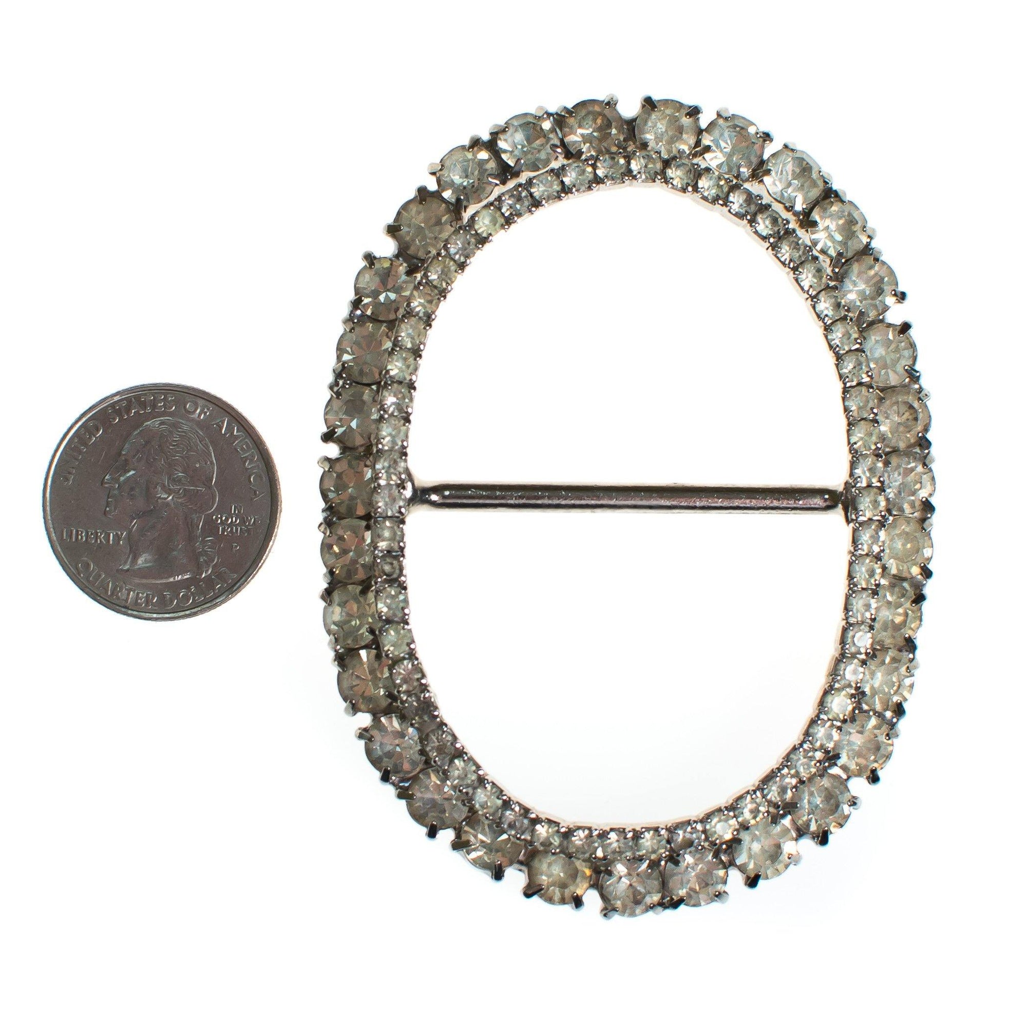 Vintage Rhinestone Sash Belt Buckle Set in Silver Tone by Art Deco - Vintage Meet Modern Vintage Jewelry - Chicago, Illinois - #oldhollywoodglamour #vintagemeetmodern #designervintage #jewelrybox #antiquejewelry #vintagejewelry