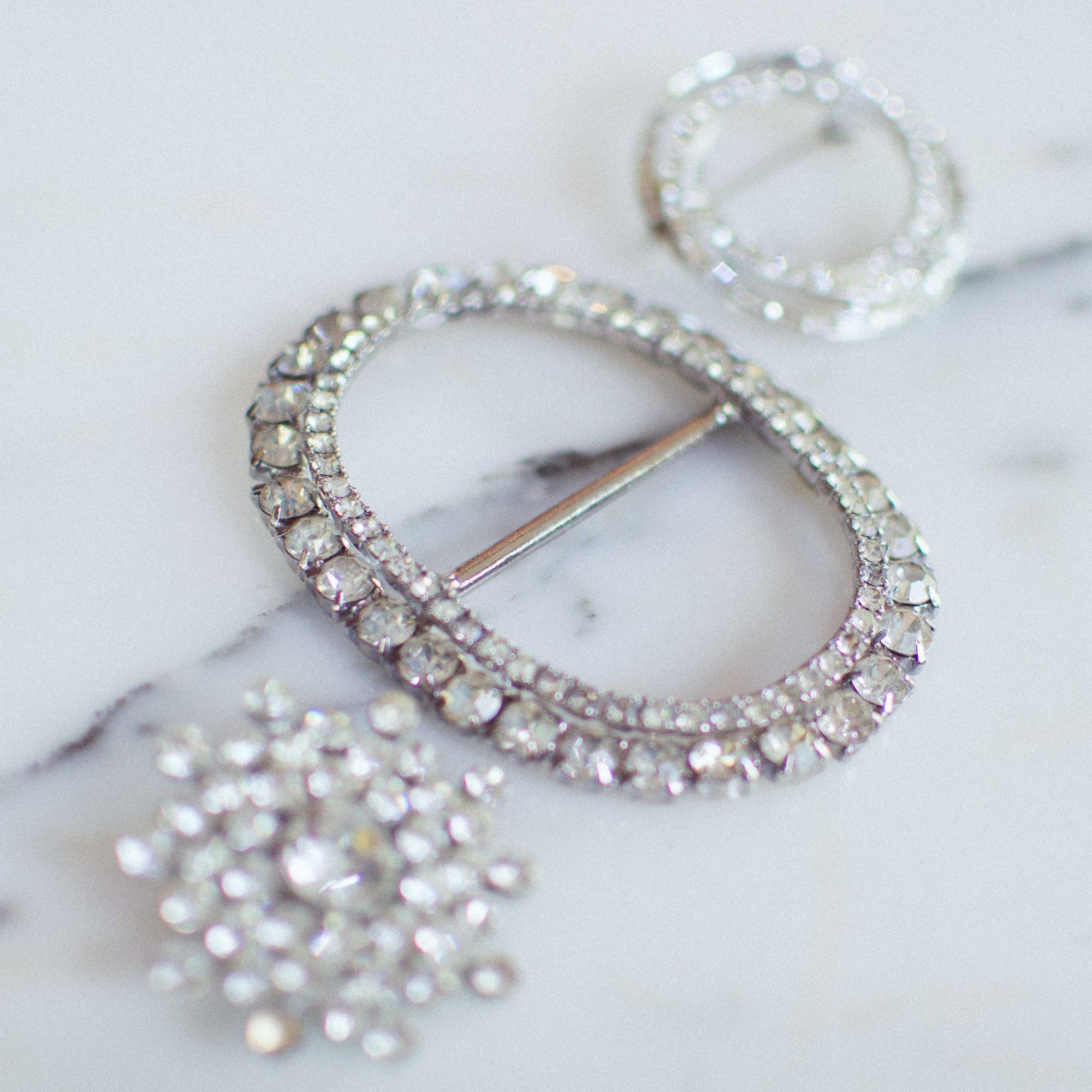 Vintage Rhinestone Sash Belt Buckle Set in Silver Tone by Art Deco - Vintage Meet Modern Vintage Jewelry - Chicago, Illinois - #oldhollywoodglamour #vintagemeetmodern #designervintage #jewelrybox #antiquejewelry #vintagejewelry