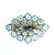 Vintage Austrian Brooch, Light Blue Rhinestones, Gold Tone Setting, Brooches and Pins