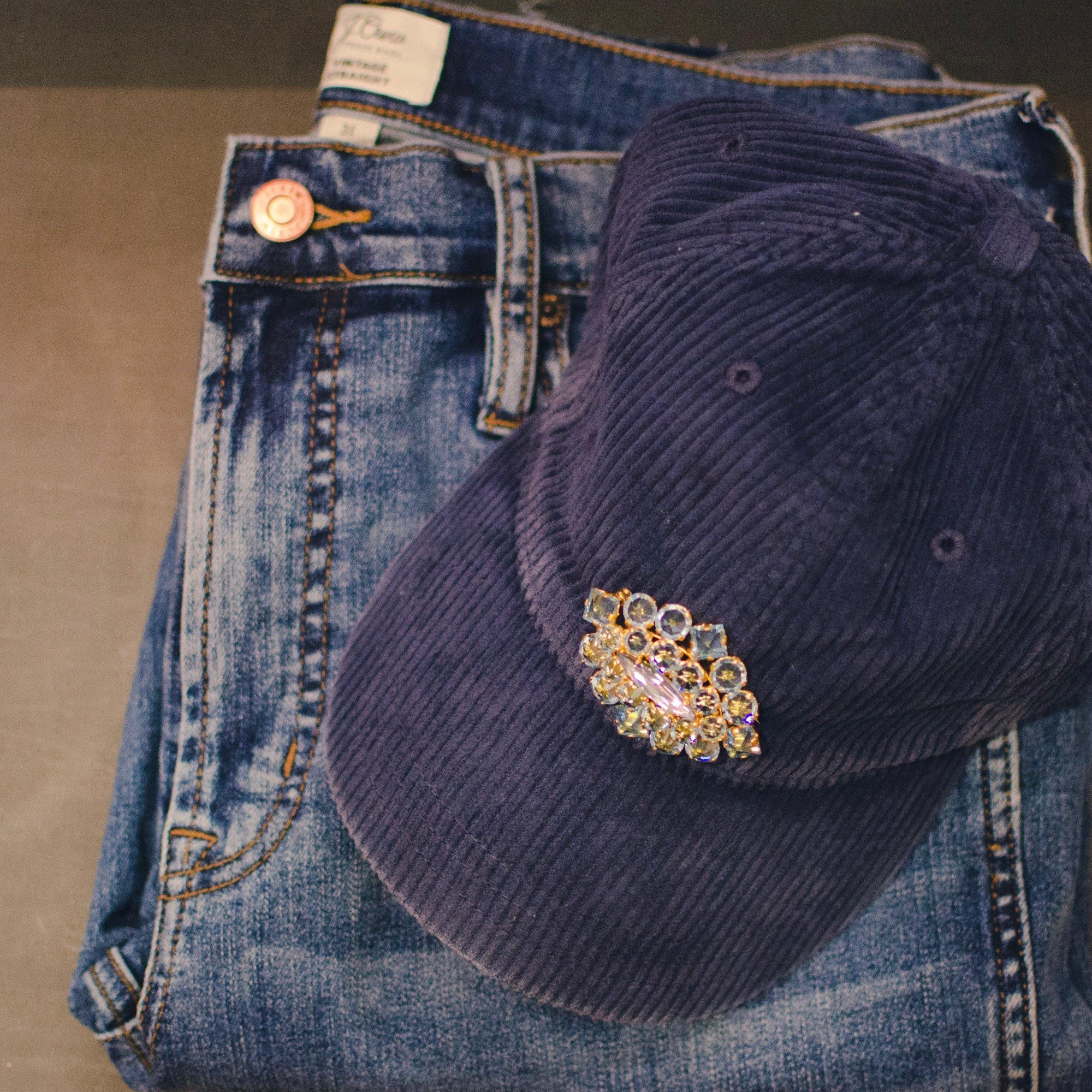 Vintage Austrian Brooch, Light Blue Rhinestones, Gold Tone Setting, Brooches and Pins by Austria - Vintage Meet Modern Vintage Jewelry - Chicago, Illinois - #oldhollywoodglamour #vintagemeetmodern #designervintage #jewelrybox #antiquejewelry #vintagejewelry