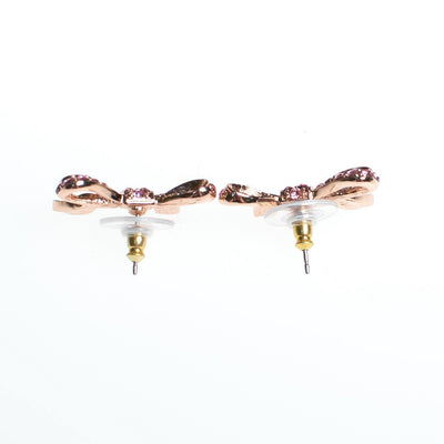 Vintage Kenneth Jay Lane Pink Rhinestone Bow Earrings, Pink Cancer Bow, Pink Rhinestones, Pierced by Kenneth Jay Lane - Vintage Meet Modern Vintage Jewelry - Chicago, Illinois - #oldhollywoodglamour #vintagemeetmodern #designervintage #jewelrybox #antiquejewelry #vintagejewelry