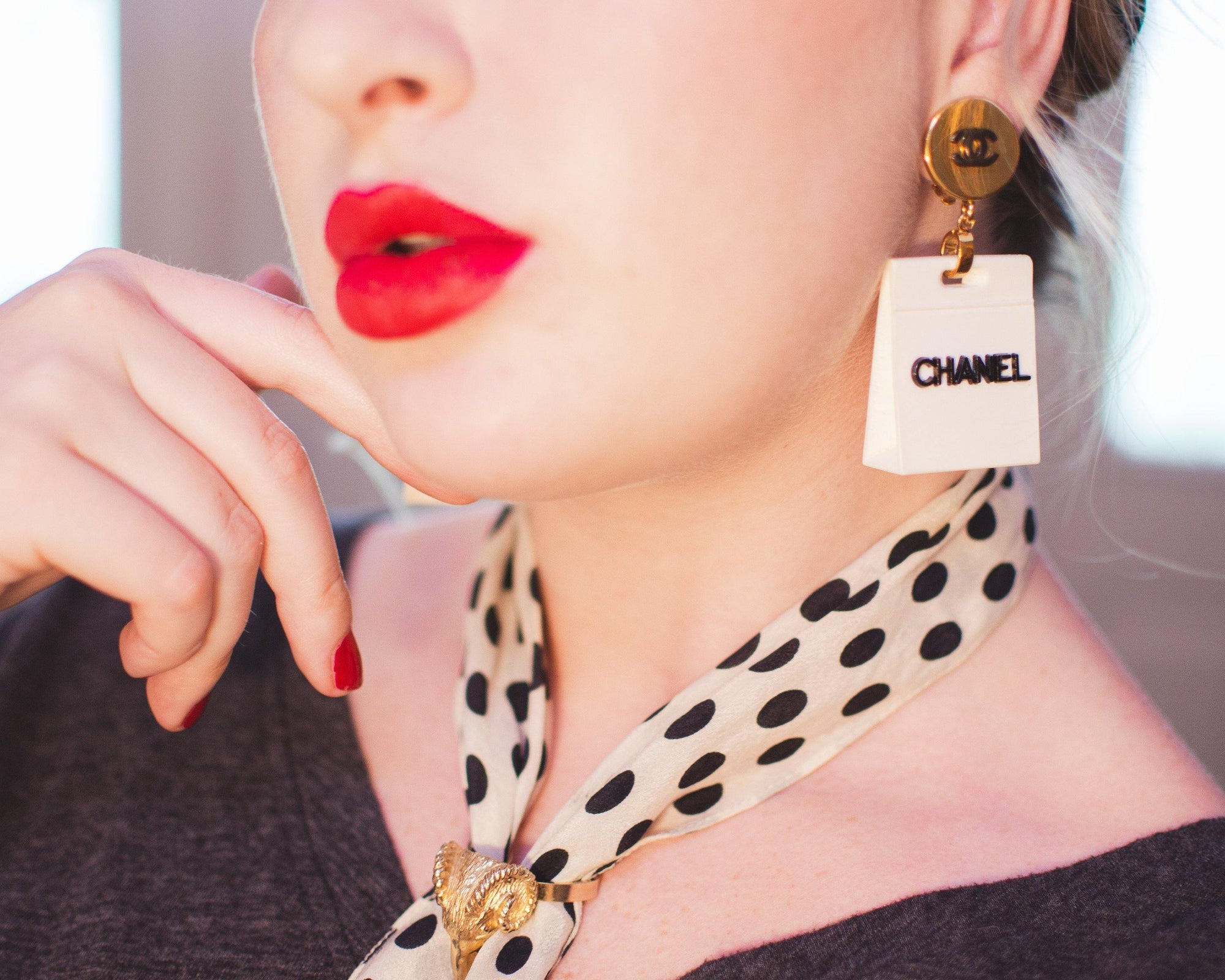 Vintage Gold Ram Scarf Slide Brooch by 1980s - Vintage Meet Modern Vintage Jewelry - Chicago, Illinois - #oldhollywoodglamour #vintagemeetmodern #designervintage #jewelrybox #antiquejewelry #vintagejewelry