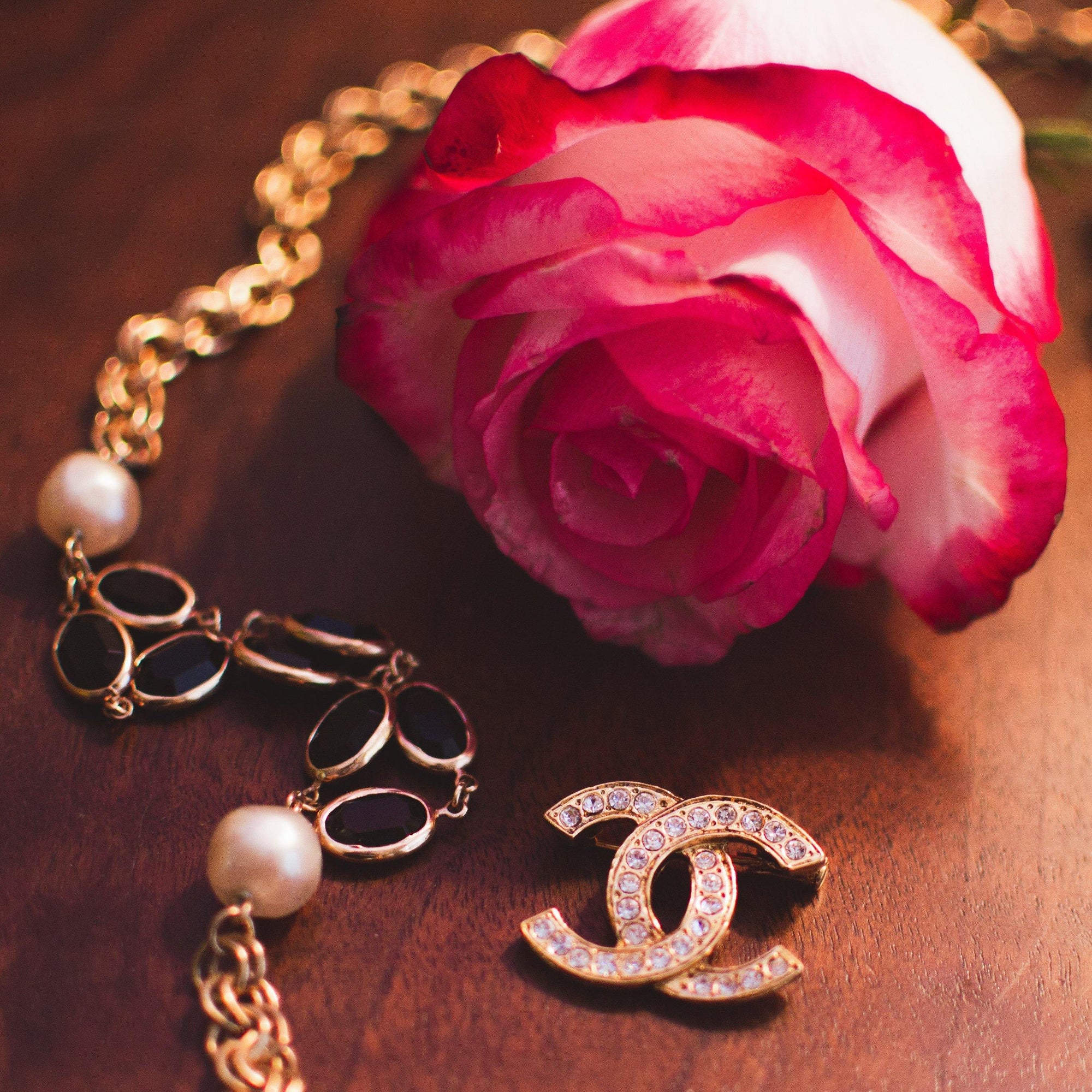 Vintage Chanel CC Logo Rhinestone Brooch by Chanel - Vintage Meet Modern Vintage Jewelry - Chicago, Illinois - #oldhollywoodglamour #vintagemeetmodern #designervintage #jewelrybox #antiquejewelry #vintagejewelry