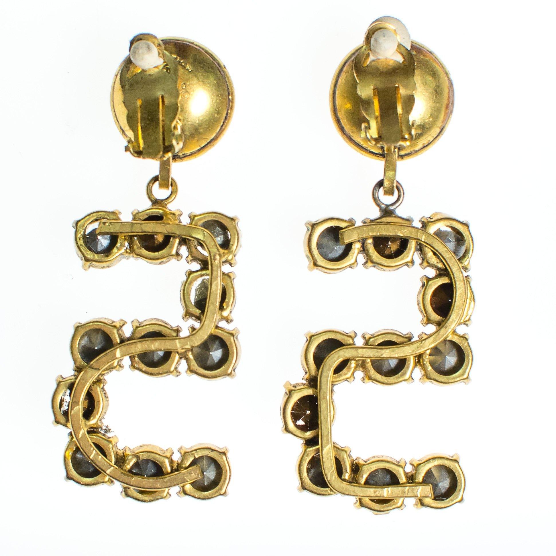 Vintage Chanel No 5 Rhinestone Statement Earrings by Chanel - Vintage Meet Modern Vintage Jewelry - Chicago, Illinois - #oldhollywoodglamour #vintagemeetmodern #designervintage #jewelrybox #antiquejewelry #vintagejewelry