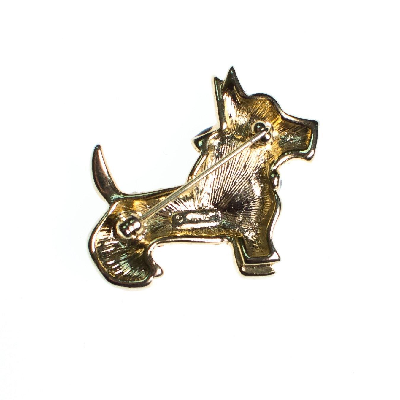 Vintage Monet Rhinestone Scotty Brooch, Diamante Crystals, Gold Tone Setting, Brooches and Pins by Monet - Vintage Meet Modern Vintage Jewelry - Chicago, Illinois - #oldhollywoodglamour #vintagemeetmodern #designervintage #jewelrybox #antiquejewelry #vintagejewelry