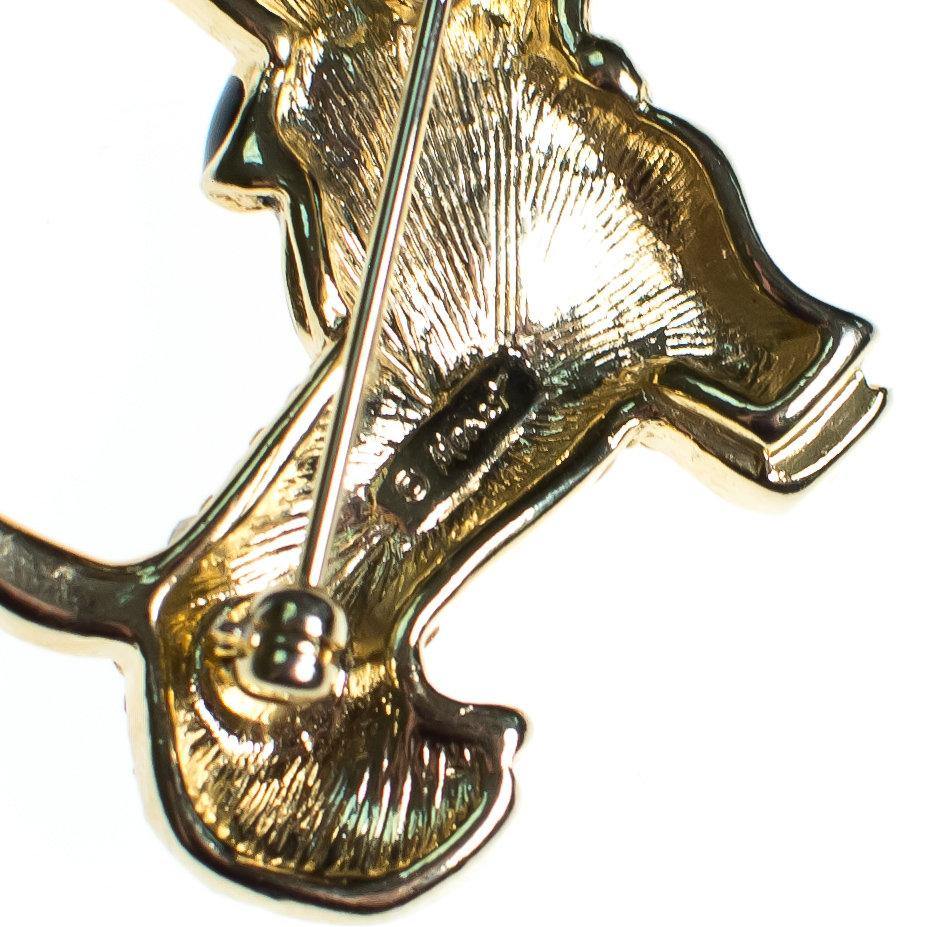 Vintage Monet Rhinestone Scotty Brooch, Diamante Crystals, Gold Tone Setting, Brooches and Pins by Monet - Vintage Meet Modern Vintage Jewelry - Chicago, Illinois - #oldhollywoodglamour #vintagemeetmodern #designervintage #jewelrybox #antiquejewelry #vintagejewelry