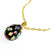 Vintage Joan Rivers Heart Imperia Egg Pendant Black Pendant with colorful Hearts Gold Tone Chain Lobster Clasp