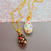 Joan Rivers Heart Imperial Egg Pendant, White Pendant with colorful Hearts, Gold Tone Chain, Lobster Clasp by Joan Rivers - Vintage Meet Modern Vintage Jewelry - Chicago, Illinois - #oldhollywoodglamour #vintagemeetmodern #designervintage #jewelrybox #antiquejewelry #vintagejewelry