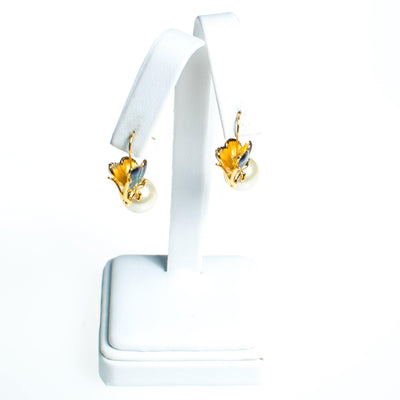 Vintage Kenneth Jay Lane Butterfly with Pearl Statement Earrings Wire Pierced by Kenneth Jay Lane - Vintage Meet Modern Vintage Jewelry - Chicago, Illinois - #oldhollywoodglamour #vintagemeetmodern #designervintage #jewelrybox #antiquejewelry #vintagejewelry