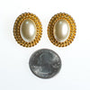 Vintage Kenneth Jay Lane Interchangeable Earrings Set, Gold Tone Setting, Gold, Blue, Red, Black, Faux Pearl, Oval Shape Pierced by Kenneth Jay Lane - Vintage Meet Modern Vintage Jewelry - Chicago, Illinois - #oldhollywoodglamour #vintagemeetmodern #designervintage #jewelrybox #antiquejewelry #vintagejewelry
