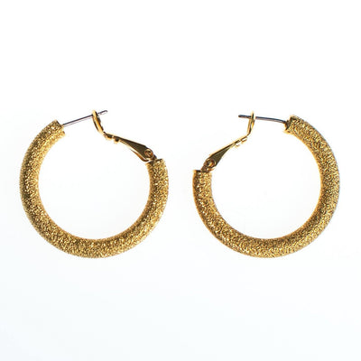 Vintage Joan Rivers Brushed Gold Large Circular Link Necklace and Hoop Earrings Set, Gold Tone Setting, Pierced, Lobster Claw Clasp by Joan Rivers - Vintage Meet Modern Vintage Jewelry - Chicago, Illinois - #oldhollywoodglamour #vintagemeetmodern #designervintage #jewelrybox #antiquejewelry #vintagejewelry