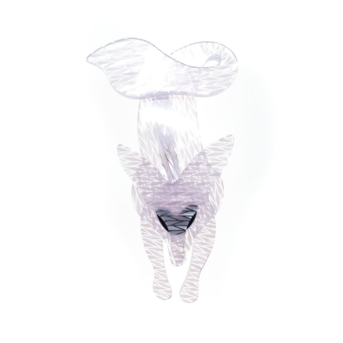 Vintage 1980s White Acrylic Lucite Fox Brooch