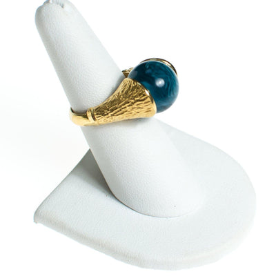 Vintage Crown Trifari Interchangeable Statement Ring, Gold, Silver, Green, Red, Black and Faux Pearl Gems, Ring Size Adjustable by Crown Trifari - Vintage Meet Modern Vintage Jewelry - Chicago, Illinois - #oldhollywoodglamour #vintagemeetmodern #designervintage #jewelrybox #antiquejewelry #vintagejewelry