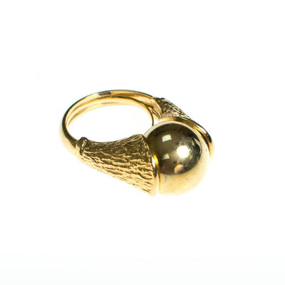 Vintage Crown Trifari Interchangeable Statement Ring, Gold, Silver, Green, Red, Black and Faux Pearl Gems, Ring Size Adjustable by Crown Trifari - Vintage Meet Modern Vintage Jewelry - Chicago, Illinois - #oldhollywoodglamour #vintagemeetmodern #designervintage #jewelrybox #antiquejewelry #vintagejewelry