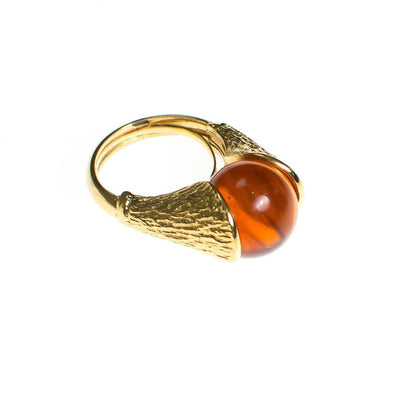 Vintage Crown Trifari Interchangeable Statement Ring, Gold, Silver, Green, Red, Black and Faux Pearl Gems, Ring Size Adjustable by Crown Trifari - Vintage Meet Modern Vintage Jewelry - Chicago, Illinois - #oldhollywoodglamour #vintagemeetmodern #designervintage #jewelrybox #antiquejewelry #vintagejewelry