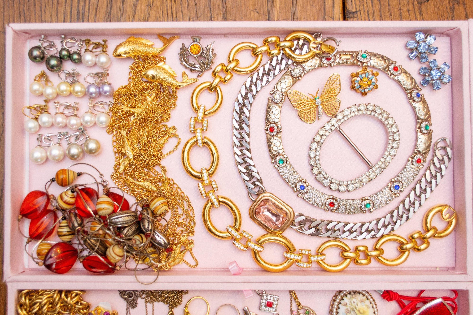 Vintage 1980s Art Deco Style Collar Necklace with Jewel Tone Cabochons and Diamante Crystal Rhinestones by 1980s - Vintage Meet Modern Vintage Jewelry - Chicago, Illinois - #oldhollywoodglamour #vintagemeetmodern #designervintage #jewelrybox #antiquejewelry #vintagejewelry