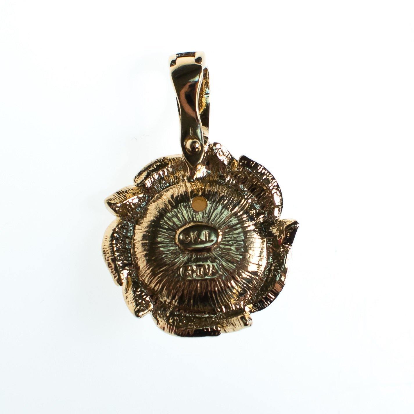 Vintage Kenneth Jay Lane Pendant Pastel Interchangeable Faux Pearls, Diamante Crystals, Gold Tone Setting by Kenneth Jay Lane - Vintage Meet Modern Vintage Jewelry - Chicago, Illinois - #oldhollywoodglamour #vintagemeetmodern #designervintage #jewelrybox #antiquejewelry #vintagejewelry