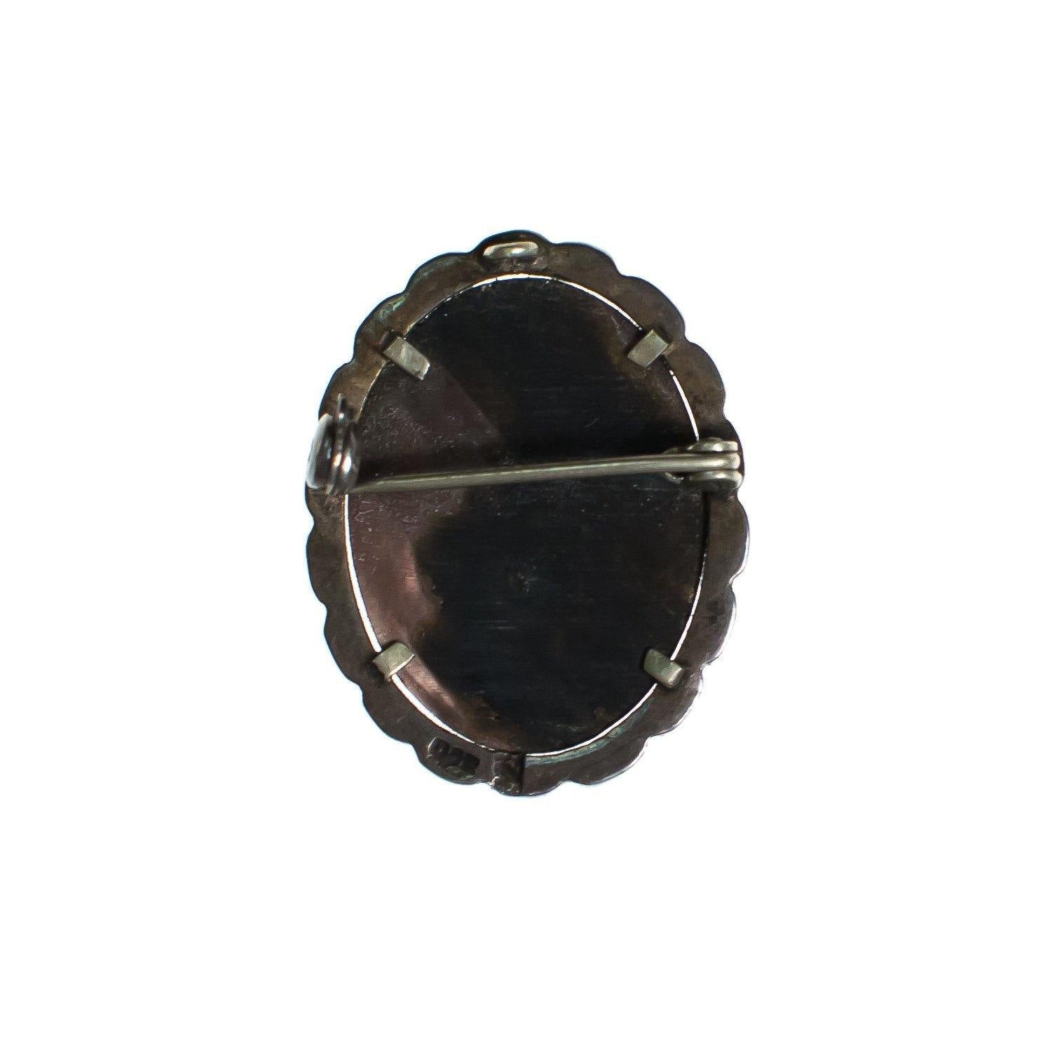 Vintage Sterling Silver Cameo Brooch, Carved Gray and Mother of Pearl Cameo, Brooches and Pins, Pendant by Sterling Silver - Vintage Meet Modern Vintage Jewelry - Chicago, Illinois - #oldhollywoodglamour #vintagemeetmodern #designervintage #jewelrybox #antiquejewelry #vintagejewelry