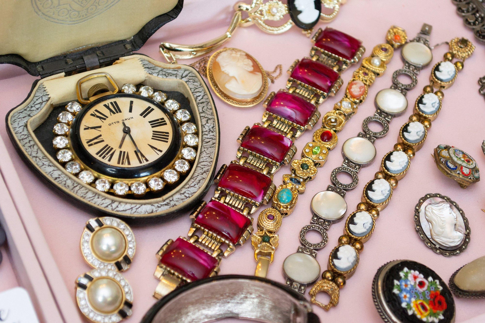 Vintage Otto Grun Watch with Diamante Crystals by Otto Grun - Vintage Meet Modern Vintage Jewelry - Chicago, Illinois - #oldhollywoodglamour #vintagemeetmodern #designervintage #jewelrybox #antiquejewelry #vintagejewelry