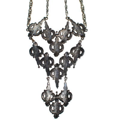 Vintage Victorian Gothic Revival Silver Statement Necklace by 1970s - Vintage Meet Modern Vintage Jewelry - Chicago, Illinois - #oldhollywoodglamour #vintagemeetmodern #designervintage #jewelrybox #antiquejewelry #vintagejewelry