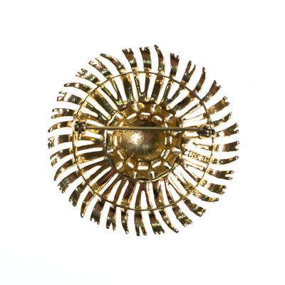 Vintage Lisner Blue Green Iridescent Rhinestones Brooch, Gold Tone Setting, Brooches and Pins by Lisner - Vintage Meet Modern Vintage Jewelry - Chicago, Illinois - #oldhollywoodglamour #vintagemeetmodern #designervintage #jewelrybox #antiquejewelry #vintagejewelry