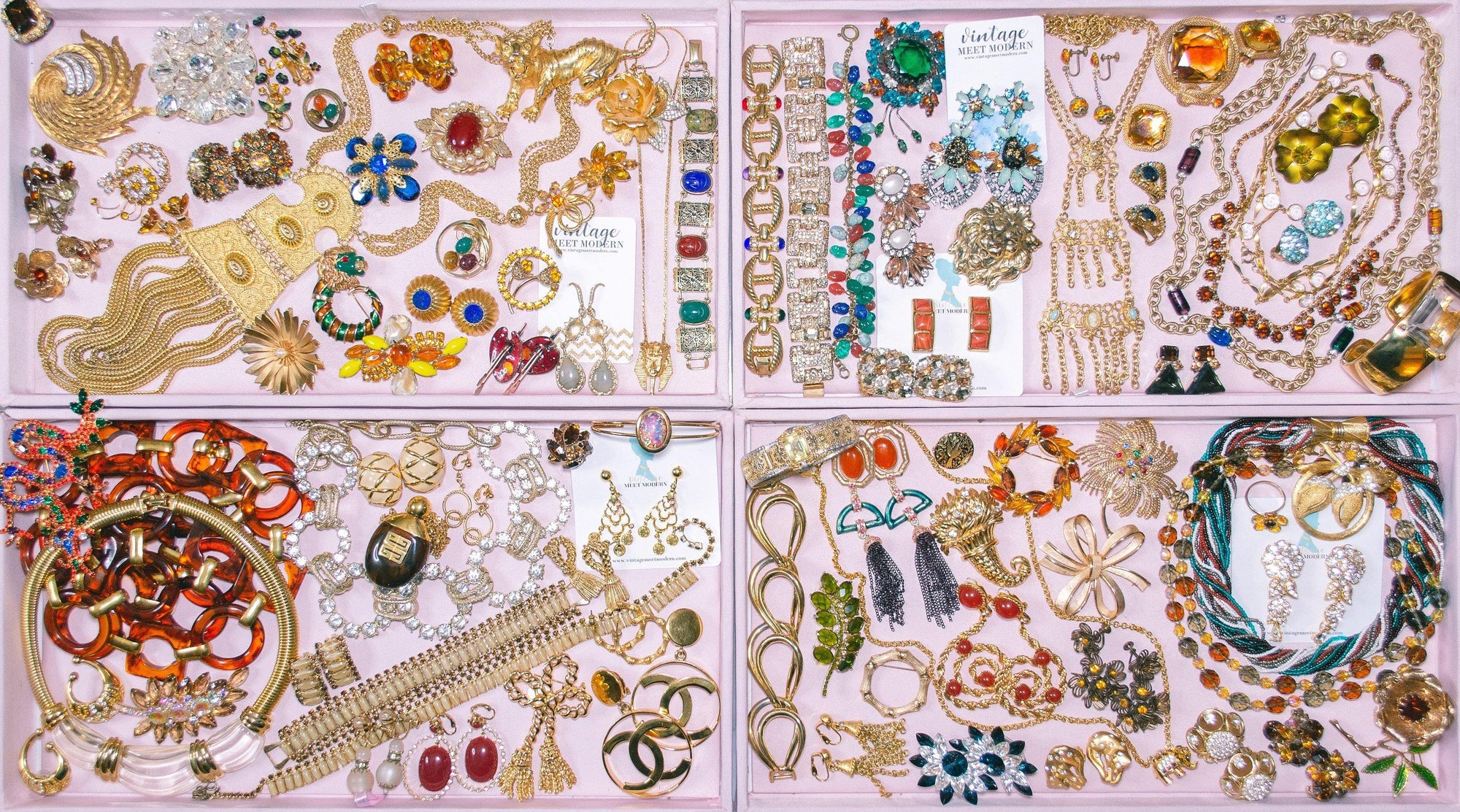 Vintage Gold Cable Bracelet with Red, Purple, Blue, and Green Cabochon Lucite Gems, Gold Tone Setting, Snap Lock Clasp by 1980s - Vintage Meet Modern Vintage Jewelry - Chicago, Illinois - #oldhollywoodglamour #vintagemeetmodern #designervintage #jewelrybox #antiquejewelry #vintagejewelry