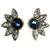 Vintage Swarovski Huge Sapphire Blue and Diamante Crystal Earrings, Blue Rhinestone, Gold Tone Setting, Clip-on