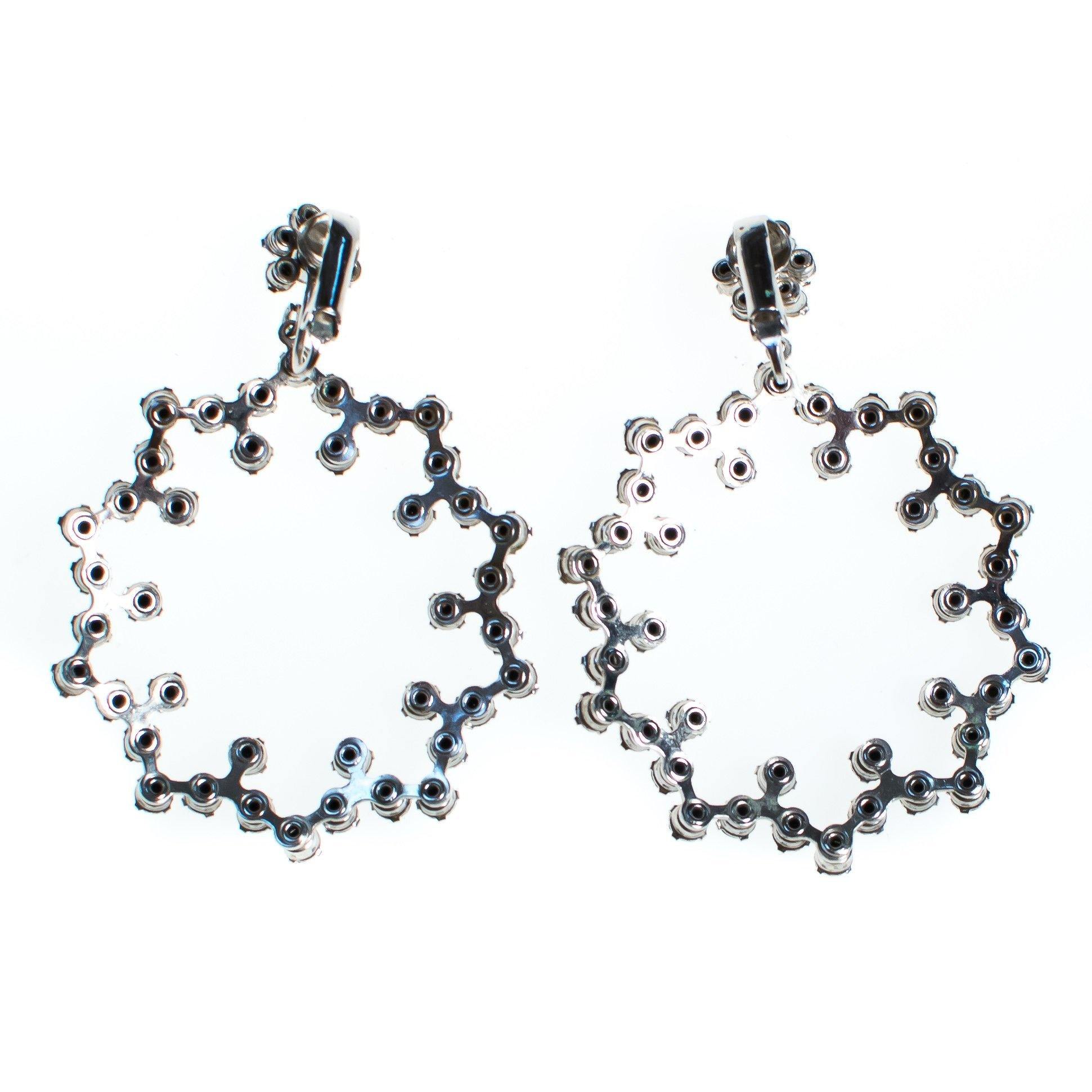 Vintage Huge Rhinestone Doorknocker Statement Earrings, Diamante Crystals, Dangle, Statement Earrings, Silver Tone Setting, Clip-on by 1960s - Vintage Meet Modern Vintage Jewelry - Chicago, Illinois - #oldhollywoodglamour #vintagemeetmodern #designervintage #jewelrybox #antiquejewelry #vintagejewelry