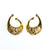 Vintage Gold Etruscan Inspired Loop Earrings, Diamante Crystals, Gold Tone, Pierced