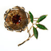 Vintage Sarah Coventry Flower Brooch, Amber Brown Rhinestone Center by Sarah Coventry - Vintage Meet Modern Vintage Jewelry - Chicago, Illinois - #oldhollywoodglamour #vintagemeetmodern #designervintage #jewelrybox #antiquejewelry #vintagejewelry