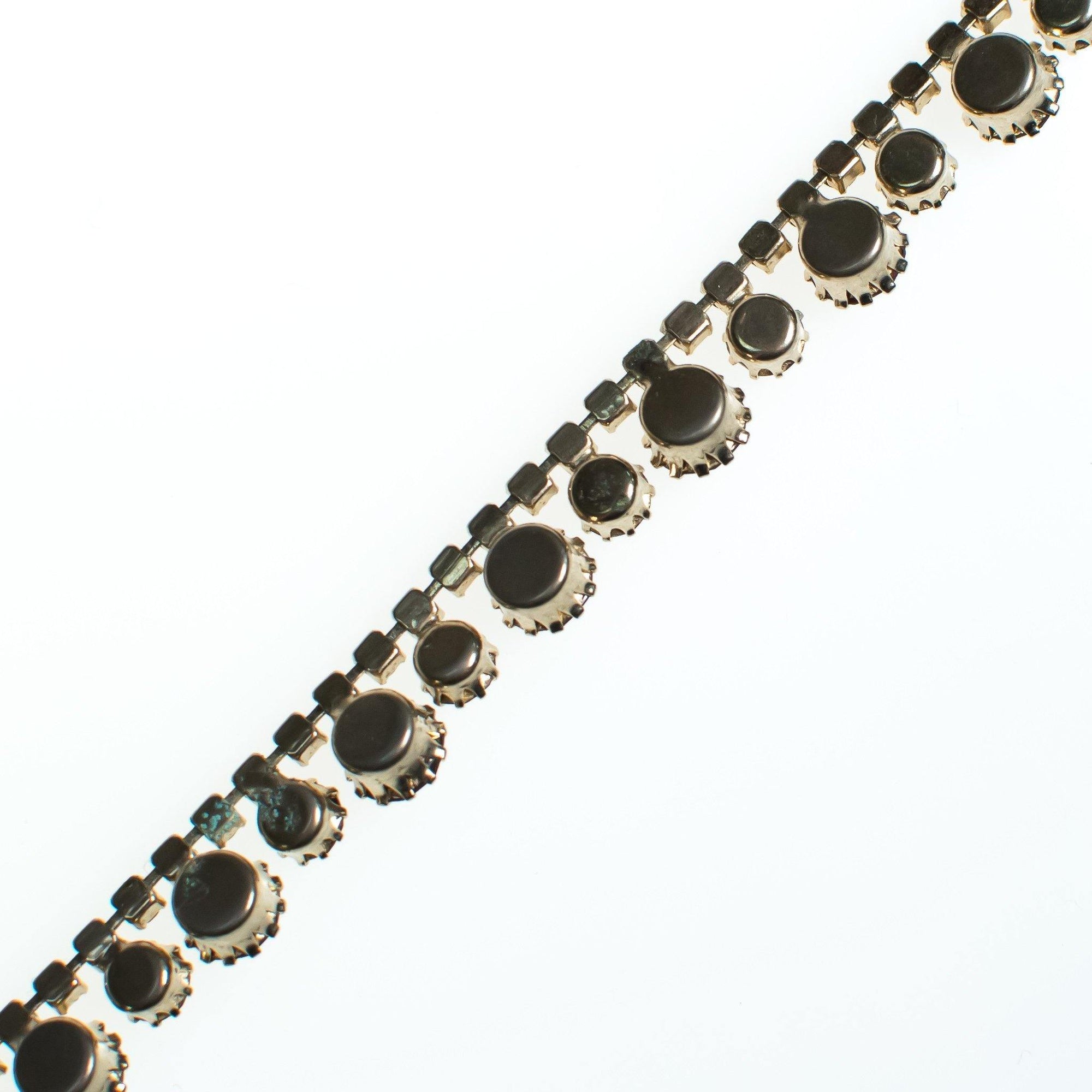 Vintage Amber Topaz Brown Rhinestone Necklace, Gold Tone, Fish Hook Clasp by 1950s - Vintage Meet Modern Vintage Jewelry - Chicago, Illinois - #oldhollywoodglamour #vintagemeetmodern #designervintage #jewelrybox #antiquejewelry #vintagejewelry