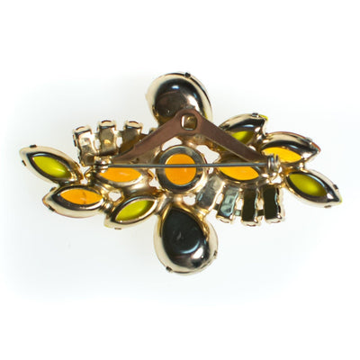 Vintage Juliana Brooch, Yellow Gemstones, Orange Gemstones, Gold Rhinestones, Gold Tone Setting by Juliana - Vintage Meet Modern Vintage Jewelry - Chicago, Illinois - #oldhollywoodglamour #vintagemeetmodern #designervintage #jewelrybox #antiquejewelry #vintagejewelry