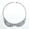 Vintage Art Deco Peter Pan Collar Rhinestone Silver Tone Necklace, Diamante Crystals, Fish Hook Clasp by Art Deco - Vintage Meet Modern Vintage Jewelry - Chicago, Illinois - #oldhollywoodglamour #vintagemeetmodern #designervintage #jewelrybox #antiquejewelry #vintagejewelry